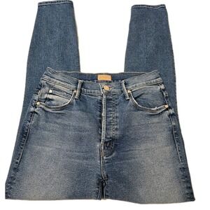 Mother the Stunner Ankle Button Fly High Rise Light Wash Jeans Size 26